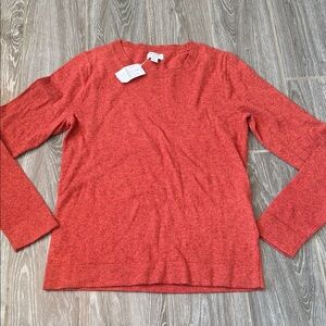 NEW!! J. Crew Teddie marked red/burnt orange merino blend wool Sweater small